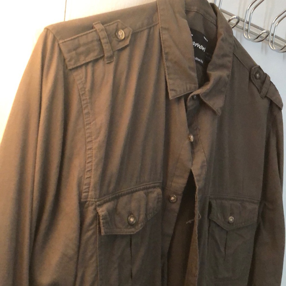 Topman OLIVE button down - Picture 4 of 5